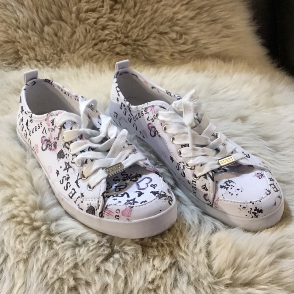 Guess White Sneakers with Logo Accents
